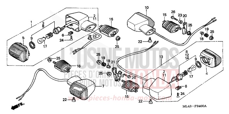 BLINKER von CB1300 Super Bold'or ABS SCHWARZ (NH1) von 1988